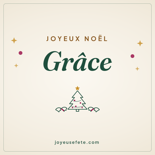 Image carrée « Joyeux Noël Grâce » pour WhatsApp