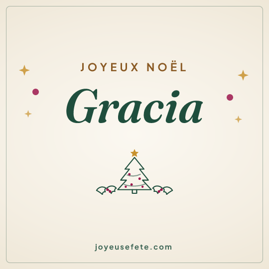 Image carrée « Joyeux Noël Gracia » pour WhatsApp