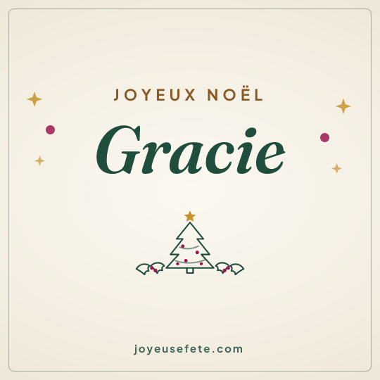 Image carrée « Joyeux Noël Gracie » pour WhatsApp
