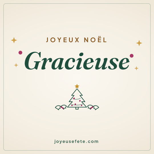Image carrée « Joyeux Noël Gracieuse » pour WhatsApp
