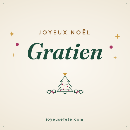 Image carrée « Joyeux Noël Gratien » pour WhatsApp