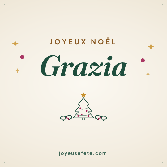 Image carrée « Joyeux Noël Grazia » pour WhatsApp