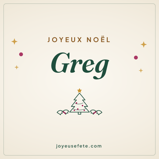 Image carrée « Joyeux Noël Greg » pour WhatsApp