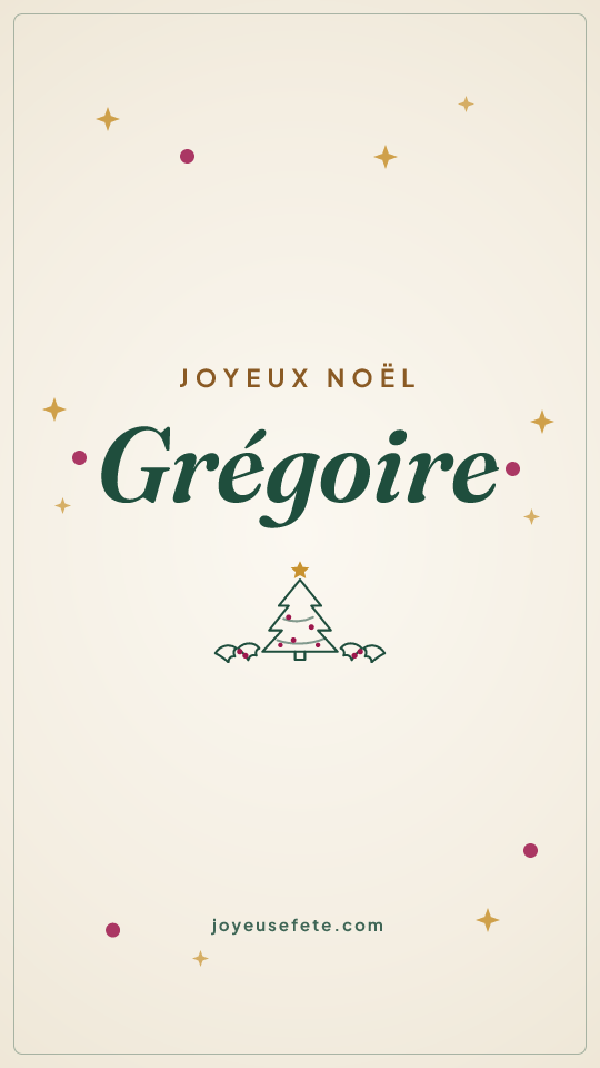 Image « Joyeux Noël Grégoire » au format story