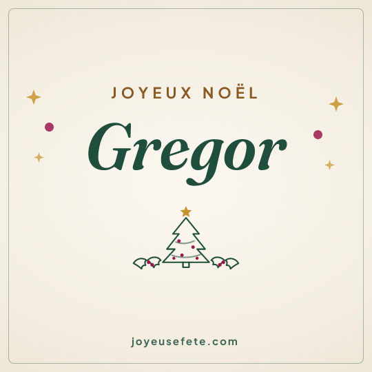 Image carrée « Joyeux Noël Gregor » pour WhatsApp