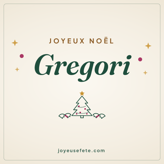 Image carrée « Joyeux Noël Gregori » pour WhatsApp