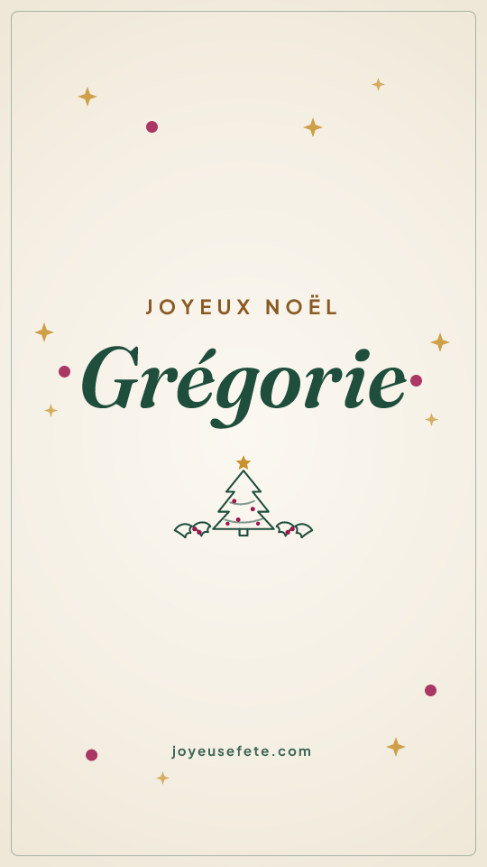 Image « Joyeux Noël Grégorie » au format story