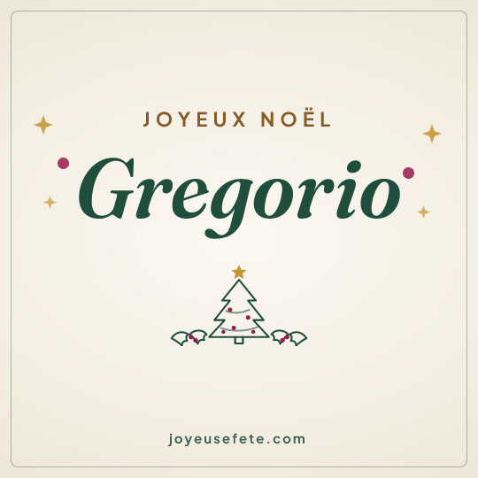 Image carrée « Joyeux Noël Gregorio » pour WhatsApp