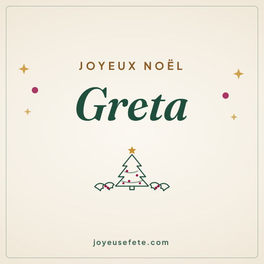 Image carrée « Joyeux Noël Greta » pour WhatsApp