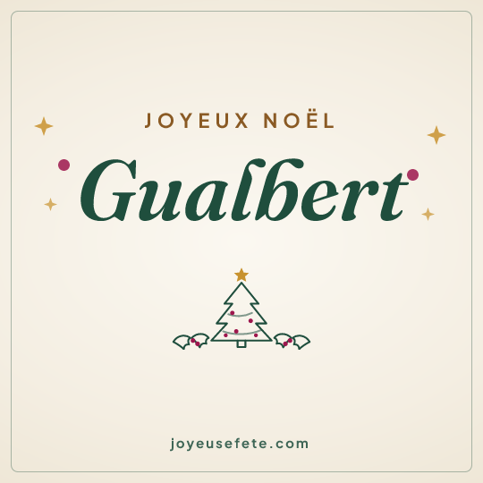 Image carrée « Joyeux Noël Gualbert » pour WhatsApp