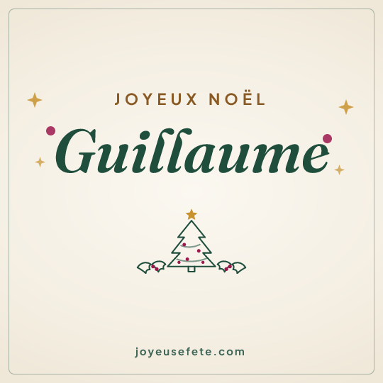 Image carrée « Joyeux Noël Guillaume » pour WhatsApp