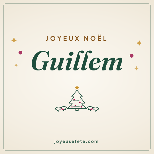 Image carrée « Joyeux Noël Guillem » pour WhatsApp
