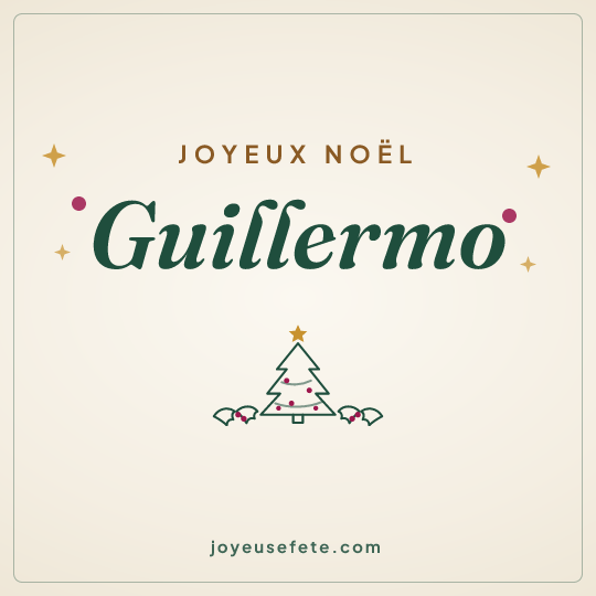 Image carrée « Joyeux Noël Guillermo » pour WhatsApp