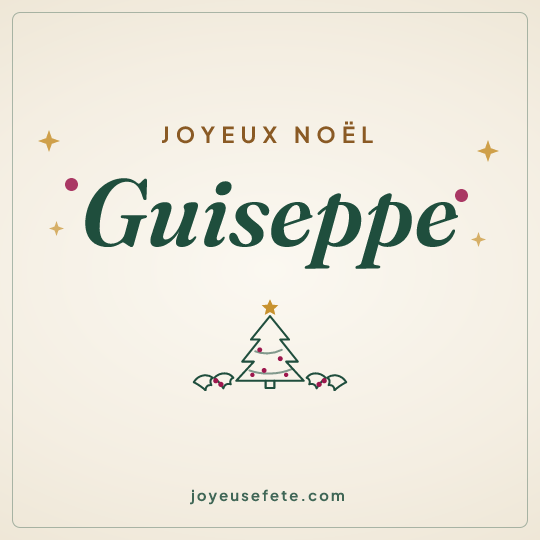 Image carrée « Joyeux Noël Guiseppe » pour WhatsApp