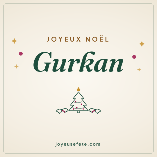 Image carrée « Joyeux Noël Gurkan » pour WhatsApp