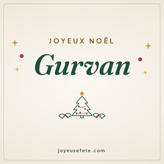 Image carrée « Joyeux Noël Gurvan » pour WhatsApp