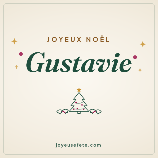 Image carrée « Joyeux Noël Gustavie » pour WhatsApp