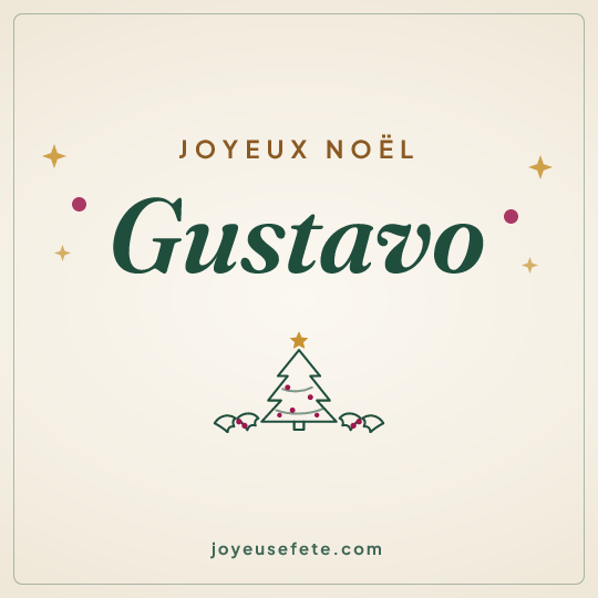 Image carrée « Joyeux Noël Gustavo » pour WhatsApp