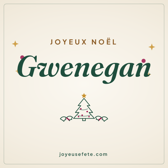 Image carrée « Joyeux Noël Gwenegan » pour WhatsApp