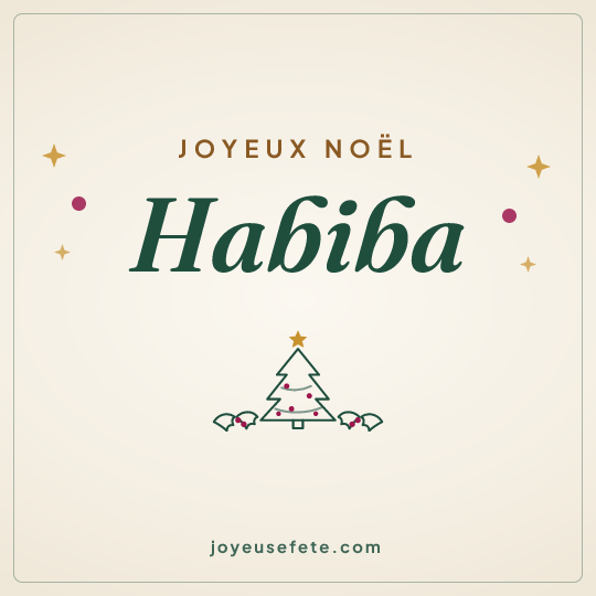 Image carrée « Joyeux Noël Habiba » pour WhatsApp