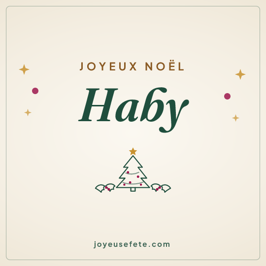 Image carrée « Joyeux Noël Haby » pour WhatsApp