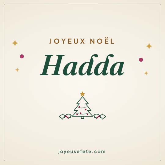 Image carrée « Joyeux Noël Hadda » pour WhatsApp