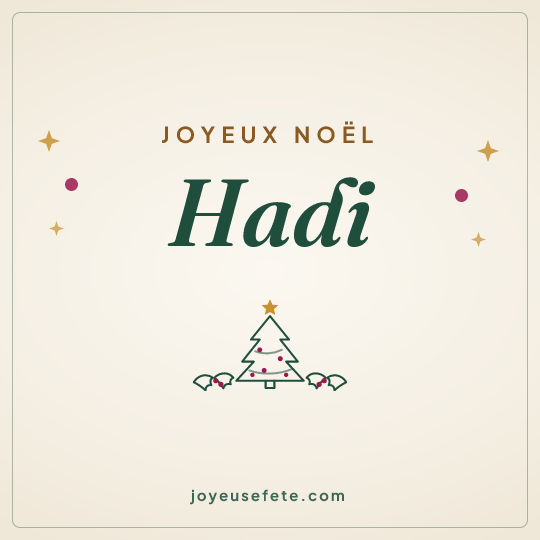 Image carrée « Joyeux Noël Hadi » pour WhatsApp