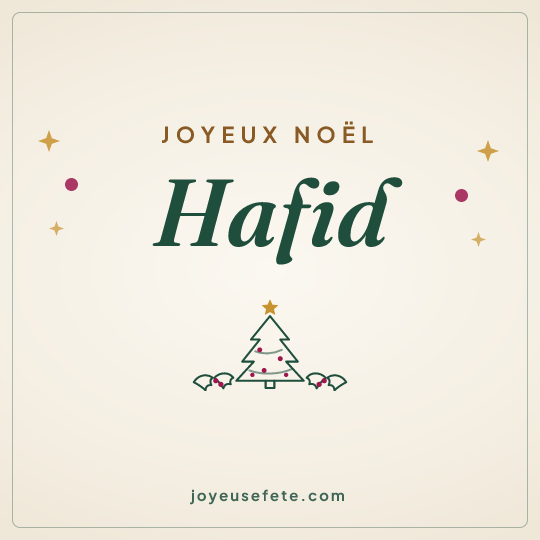 Image carrée « Joyeux Noël Hafid » pour WhatsApp