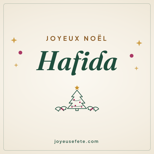 Image carrée « Joyeux Noël Hafida » pour WhatsApp