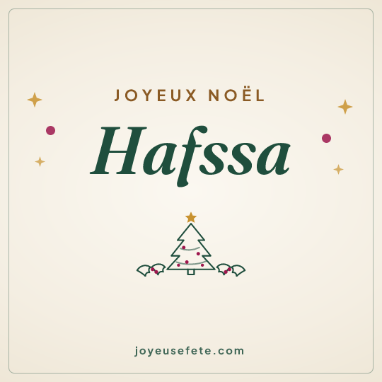 Image carrée « Joyeux Noël Hafssa » pour WhatsApp