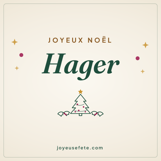 Image carrée « Joyeux Noël Hager » pour WhatsApp