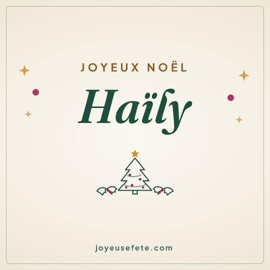 Image carrée « Joyeux Noël Haïly » pour WhatsApp