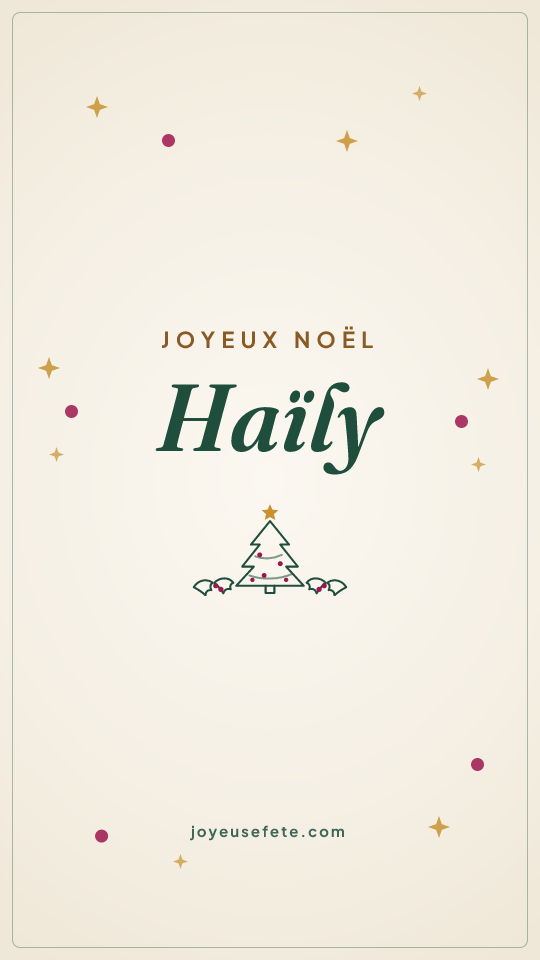 Image « Joyeux Noël Haïly » au format story