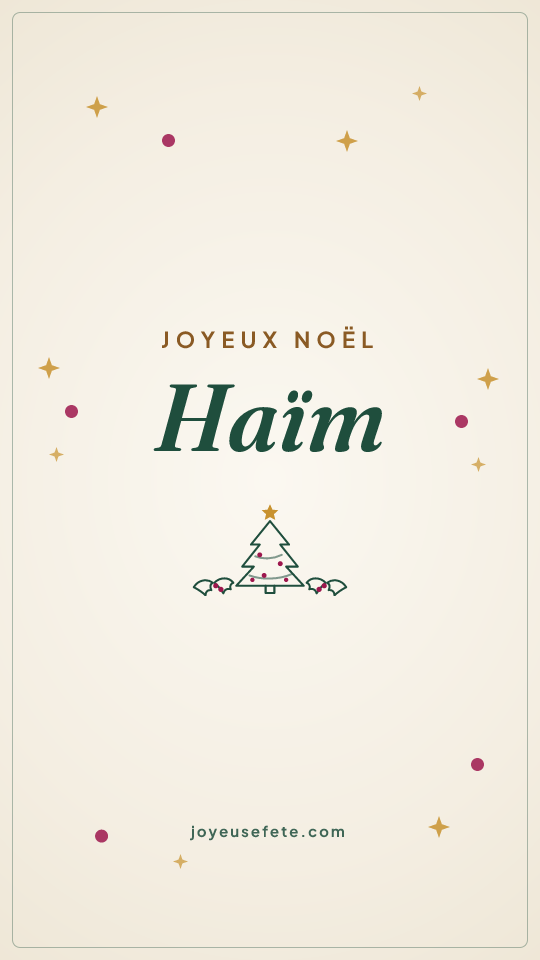Image « Joyeux Noël Haïm » au format story