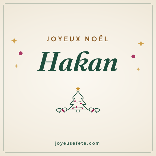 Image carrée « Joyeux Noël Hakan » pour WhatsApp