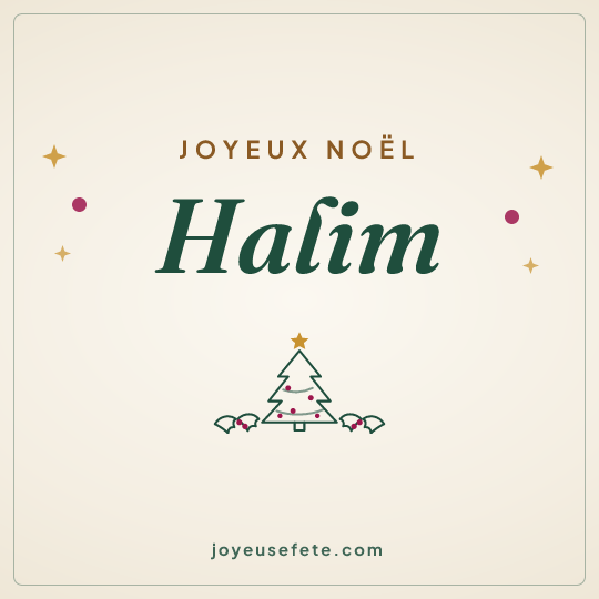 Image carrée « Joyeux Noël Halim » pour WhatsApp