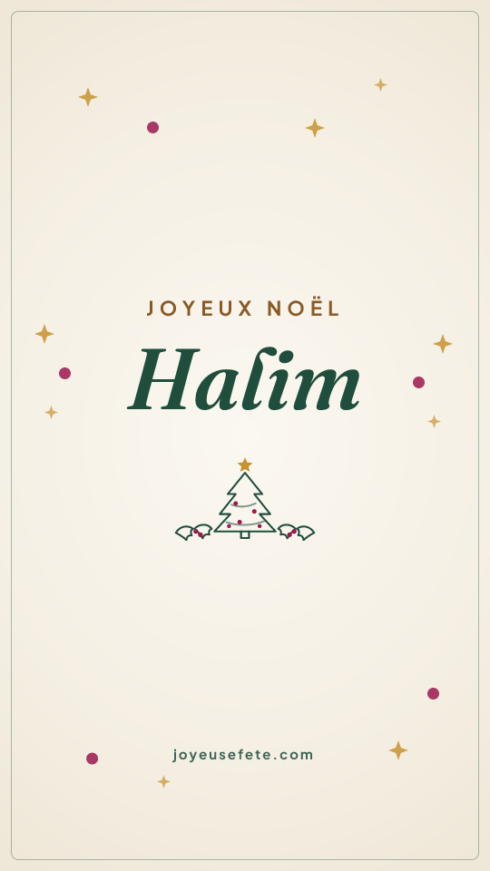 Image « Joyeux Noël Halim » au format story