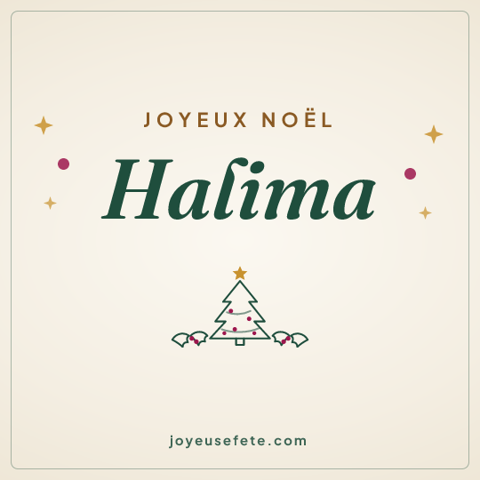 Image carrée « Joyeux Noël Halima » pour WhatsApp