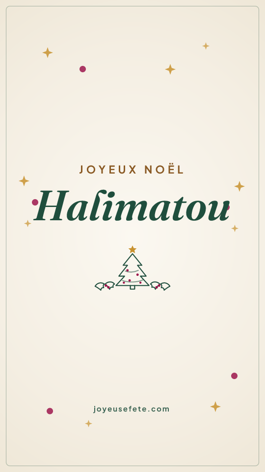 Image « Joyeux Noël Halimatou » au format story