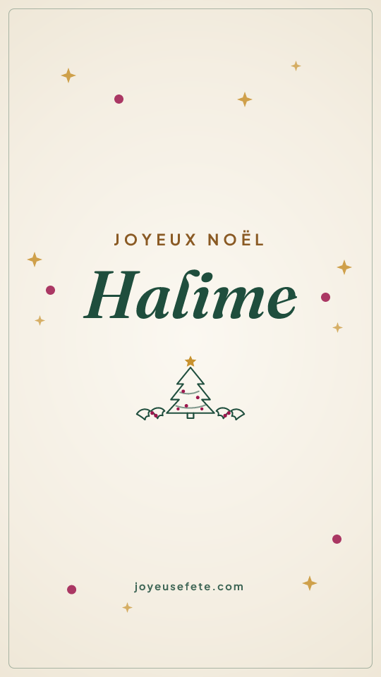 Image « Joyeux Noël Halime » au format story