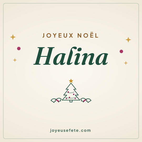 Image carrée « Joyeux Noël Halina » pour WhatsApp