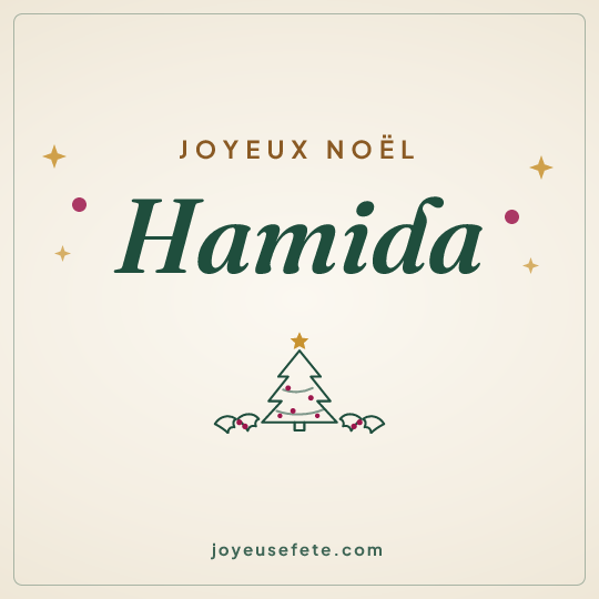 Image carrée « Joyeux Noël Hamida » pour WhatsApp