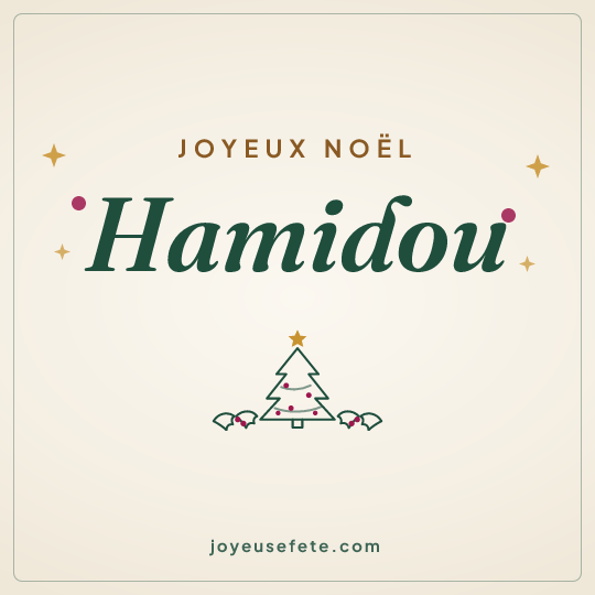 Image carrée « Joyeux Noël Hamidou » pour WhatsApp