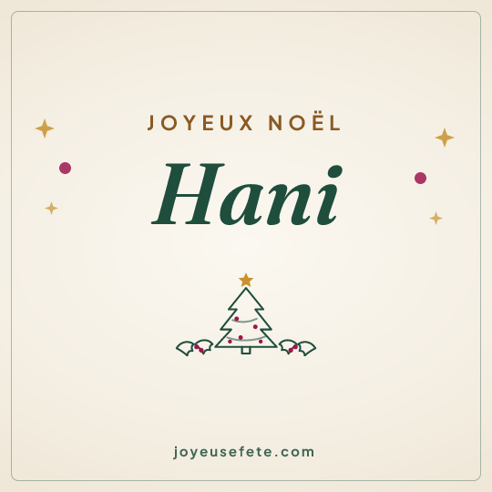 Image carrée « Joyeux Noël Hani » pour WhatsApp