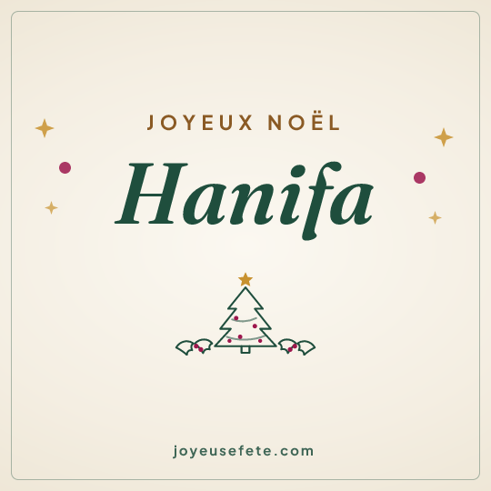 Image carrée « Joyeux Noël Hanifa » pour WhatsApp