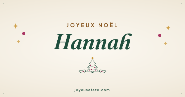 Image « Joyeux Noël Hannah » au format large