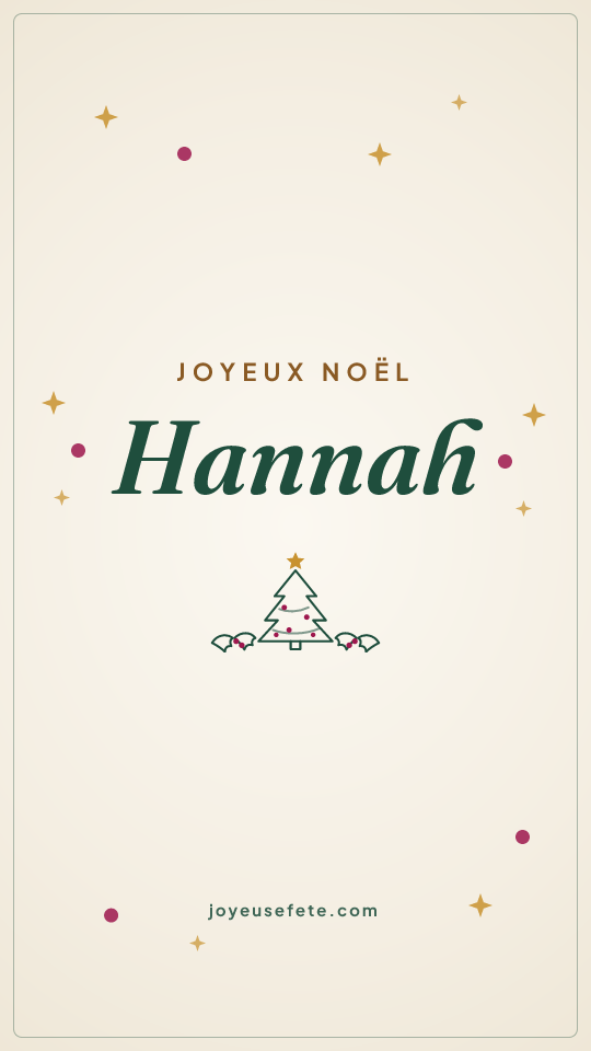 Image « Joyeux Noël Hannah » au format story