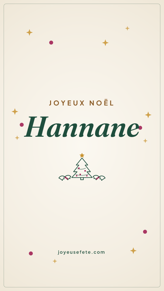 Image « Joyeux Noël Hannane » au format story