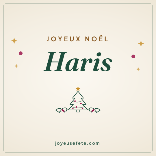 Image carrée « Joyeux Noël Haris » pour WhatsApp