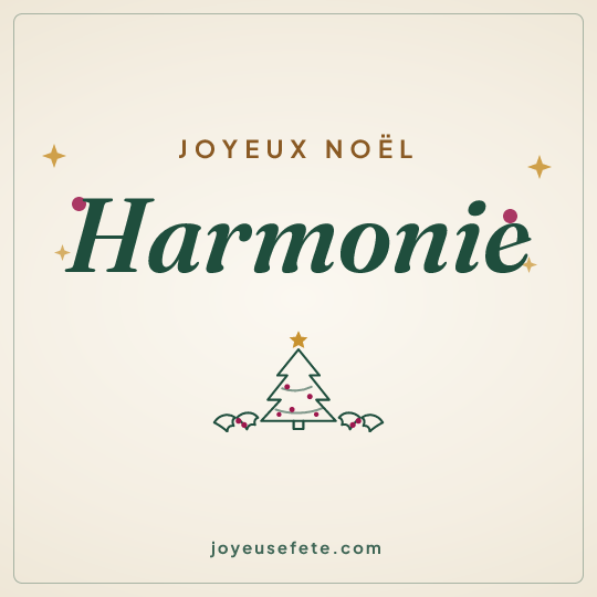 Image carrée « Joyeux Noël Harmonie » pour WhatsApp